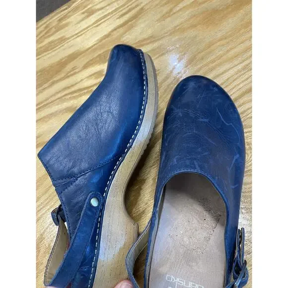 Dansko Clogs Women's 11 Black Leather Buckle Strap Round Toe Comfort Shoes S29 - Picture 7 of 8